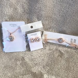 Rose gold and diamond set